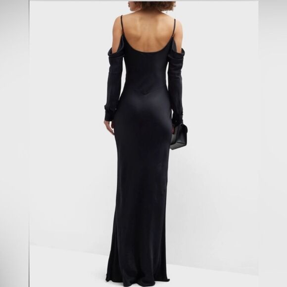 L’AGENCE Juniper Cold Shoulder Gown in Black. Size 0. NWOT - Picture 2 of 8